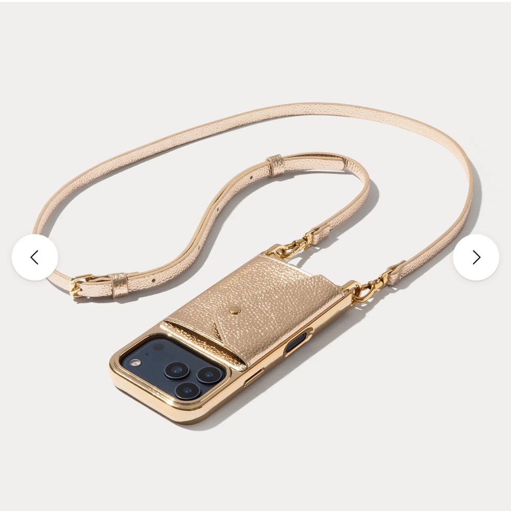 Bandolier Donna Metallic Gold Crossbody Case - iPhone 17 Pro Max